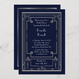 Bridal Shower-uitnodiging, geweldig Gatsby Gold Si Kaart