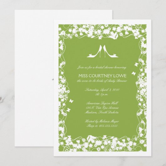 Bridal Shower-uitnodiging Kaart (Voorkant / Achterkant)