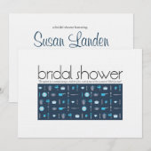 Bridal Shower-uitnodiging | Peacock Blue Kaart (Voorkant / Achterkant)