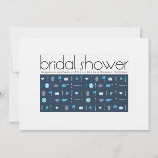 Bridal Shower-uitnodiging | Peacock Blue Kaart (Voorkant)