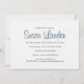 Bridal Shower-uitnodiging | Peacock Blue Kaart (Achterkant)