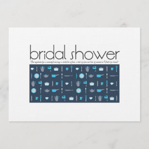 Bridal Shower-uitnodiging    Peacock Blue Kaart