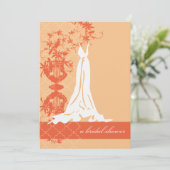 Bridal Shower-uitnodiging  | Sinaasappel Kaart (Staand voorkant)