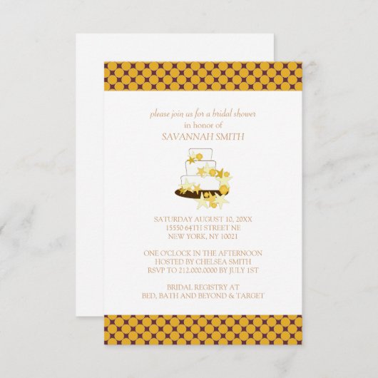 Bridal Shower-uitnodigingen Kaart (Voorkant / Achterkant)