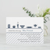 Bridal Shower-uitnodigingen  | Peacock Blue Kaart (Staand voorkant)