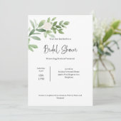 Bridal Shower Watercolor Invitation Aankondiging (Staand voorkant)