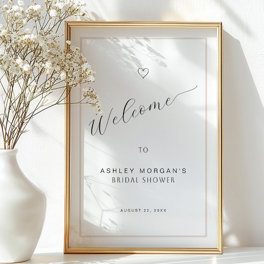 Bridal Shower Welcome Sign | Minimal Black Script Perfect Poster