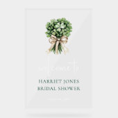 Bridal Shower Welcome Watercolor Clover Bouquet (Recto)