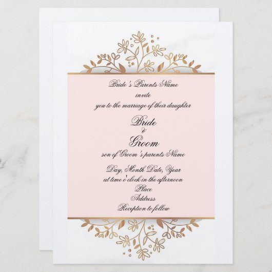 Bridal Softness Wedding Invitation Kaart (Voorkant / Achterkant)