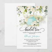 Bridal Tea Bridal Shower Invitation - Blue WC Kaart (Voorkant / Achterkant)