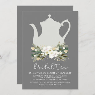 Bridal Tea Gray Waterverf Flowers Kaart