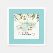 Bridal Tea Party Napkin - Blue Border WC Servet (Voorkant)
