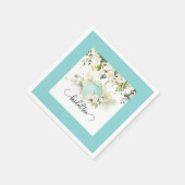 Bridal Tea Party Napkin - Blue Border WC Servet (Hoek)