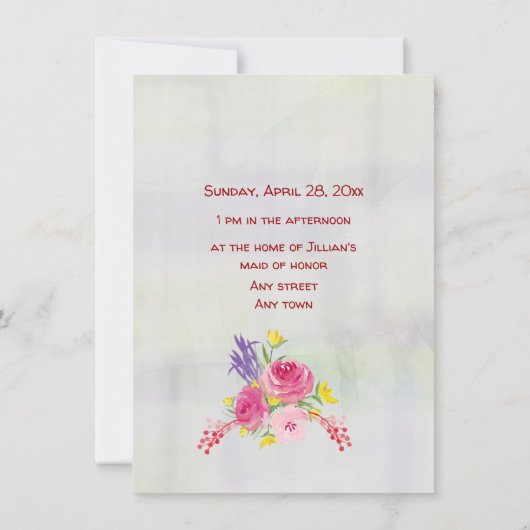 Bridal Tea Party Shower Uitnodiging (Achterkant)