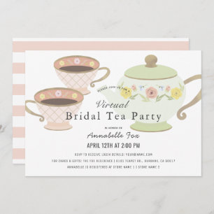 Bridal Tea Party Tea Pot VIrtual Vrijgezellenfeest Kaart