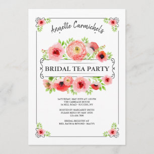 Bridal Tea Shower Uitnodiging