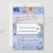 Bridal Travel Shower Thema in lichtblauw Kaart (Achterkant)