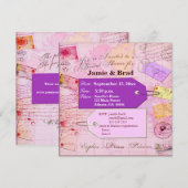 Bridal Travel Shower-thema in roze en paars Kaart (Voorkant / Achterkant)