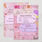Bridal Travel Shower-thema in roze en paars Kaart (Voorkant / Achterkant)