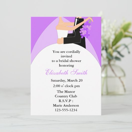 Bridal-uitnodigingen voor bride en Groom Shower Kaart (Staand voorkant)