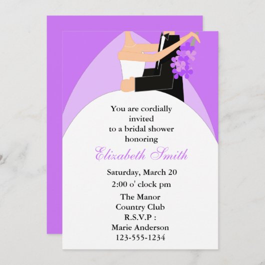 Bridal-uitnodigingen voor bride en Groom Shower Kaart (Voorkant / Achterkant)