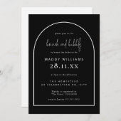 Bridal van Brunch & Bubble Black Minimalist Arch Kaart (Voorkant / Achterkant)