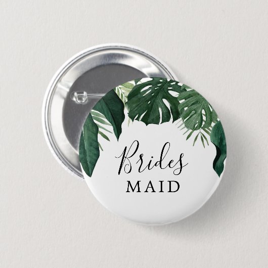 Bridal van de Tropische Monstera Button Bridesmaid (Voorkant /achterkant)