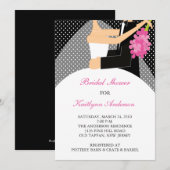 Bridal van zwart-wit - Shower - uitnodiging (Voorkant / Achterkant)