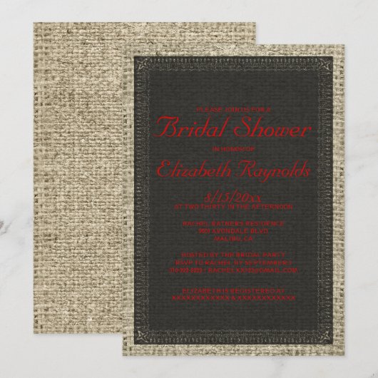 Bridal van zwarte en rode orkaan-bundel kaart (Voorkant / Achterkant)