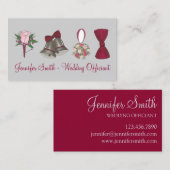 Bridal Wedding Bell Floral Bow-pastor Visitekaartje (Voorkant / Achterkant)