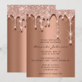 Bridal Wedding Birthday 16e Roos 3D Drips Coopper Kaart (Voorkant / Achterkant)