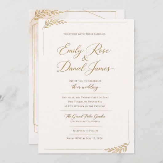 bridal wedding invitations (Devant / Derrière)