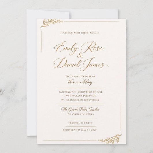 bridal wedding invitations kaart (Voorkant)