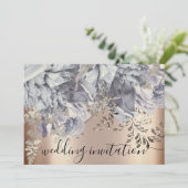 Bridal Wedding Roos Blue Silver Lights Kaart (Staand voorkant)