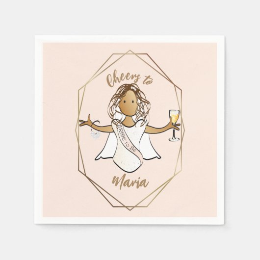 Bridal Wedding Shower Bachelorette Paper Napkins Servet (Voorkant)