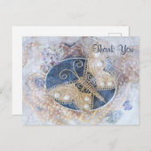 Bridal White Gold Elegant Briefkaart (Voorkant / Achterkant)