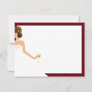 Bridal-wijn brunette burgundy blanco, 4x6 kaart