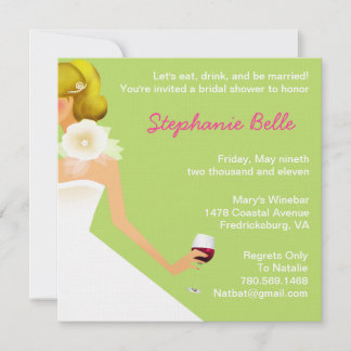 Bridal-wijnuitnodiging Kaart