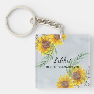 Bridale begrotingspartij Giften SUNFLOWERS Sleutelhanger