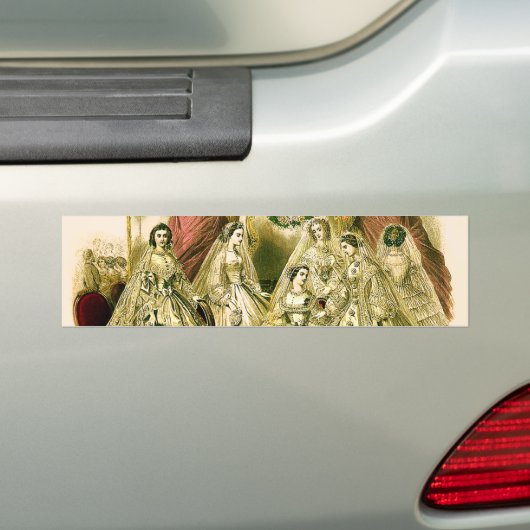 bridale bruidjes Antiek Wit Weddenschap Bumpersticker (Op auto)