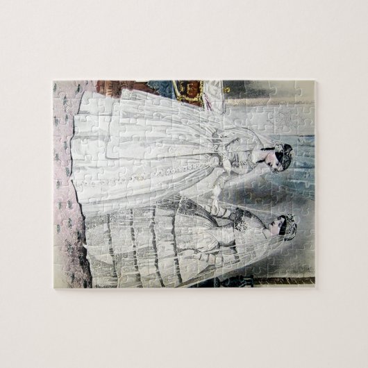  bridale bruidjes Antiek Wit Weddenschap Legpuzzel (Horizontaal)