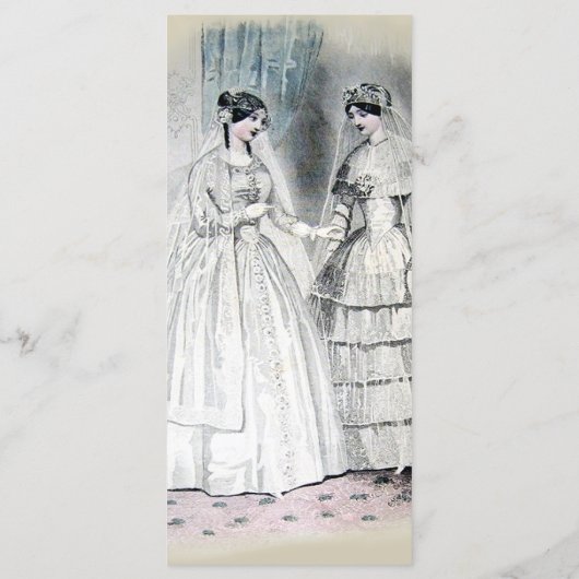  bridale bruidjes Antiek Wit Weddenschap Menu (Achterkant)