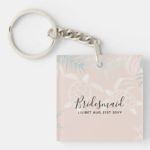 Bridale partij zee Turtles Beach Koral and Turquoi Sleutelhanger