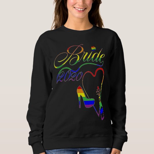 Bride 2020 LGBT Gay Lesbian Pride Wedding 2020 Trui (Voorkant)