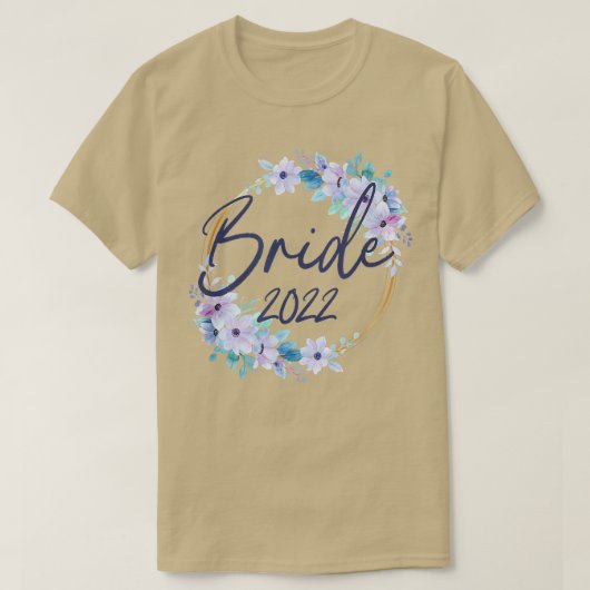 Bride 2022 bloemen t-shirt (Design voorkant)