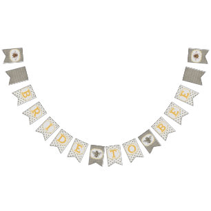 Bride aan bijen - zwarte en witte bijen vlaggetjes