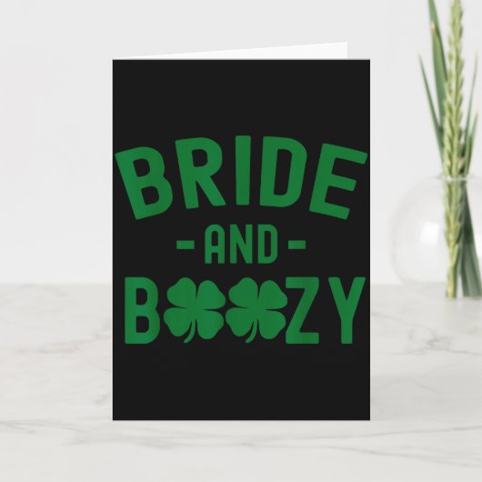 Bride And Boozy Irish St Patrick's Day Funny Shamr Kaart (Voorkant)