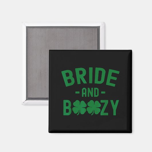 Bride And Boozy Irish St Patrick's Day Funny Shamr Magneet (Voorkant / Achterkant)