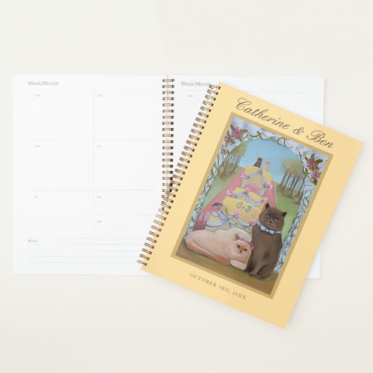 Bride and Groom Cats Personalized Wedding (Devant avec enveloppe)