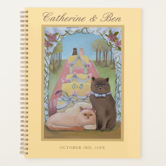 Bride and Groom Cats Personalized Wedding   Planner (Voorkant)